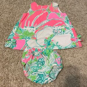 Lilly Pulitzer dress and bloomers 3-6 months! In excellent condition